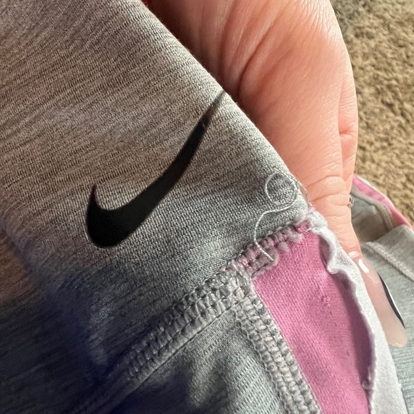 Nike One women's striped pink and gray training tights leggings size small - Picture 4 of 4